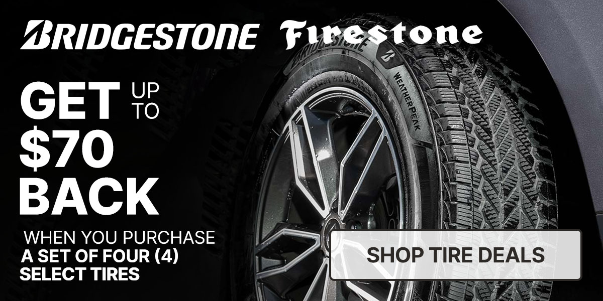 Get up to $70 back when you purchase a set of four (4) select tires