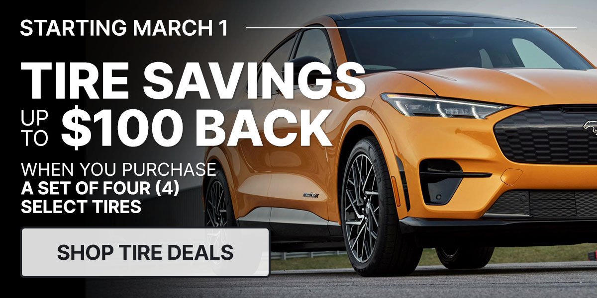 Tire savings up to $100 back when you purchase a set of four (4) select tires