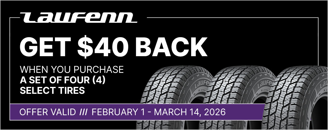 Get $40 back when you purchase a set of four (4) select Laufenn tires