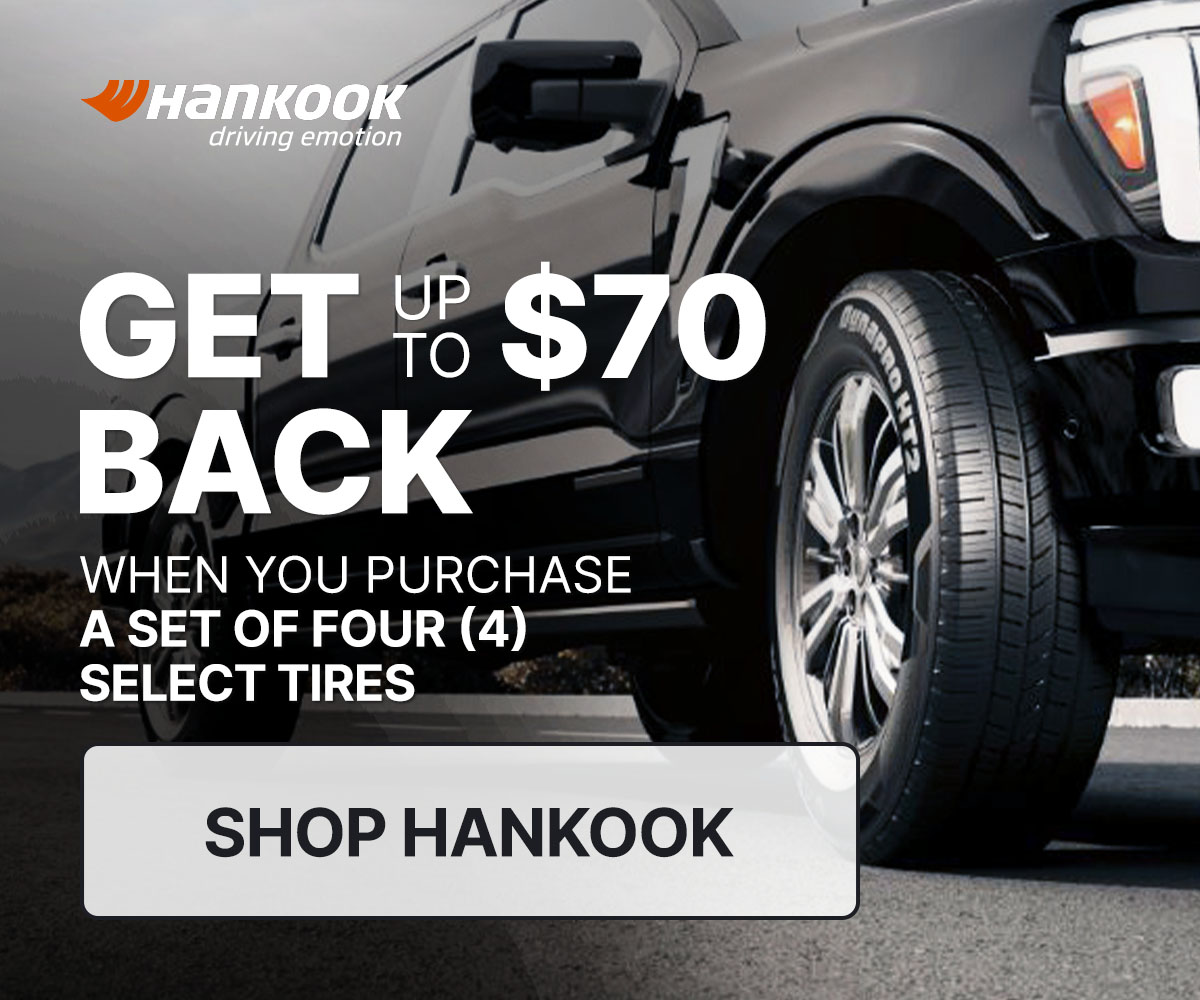 Get up to $70 back when you purchase a set of four (4) select tires
