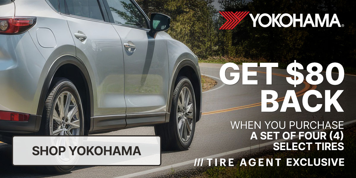 Get $80 back when you purchase a set of four (4) select Yokohama tires