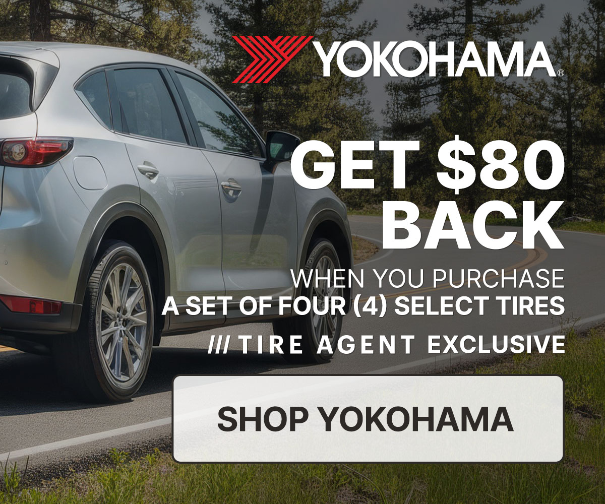 Get $80 back when you purchase a set of four (4) select Yokohama tires