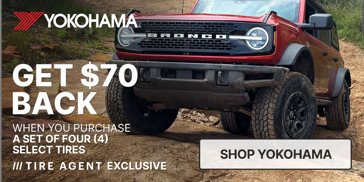 Get $70 back when you purchase a set of four (4) select Yokohama tires