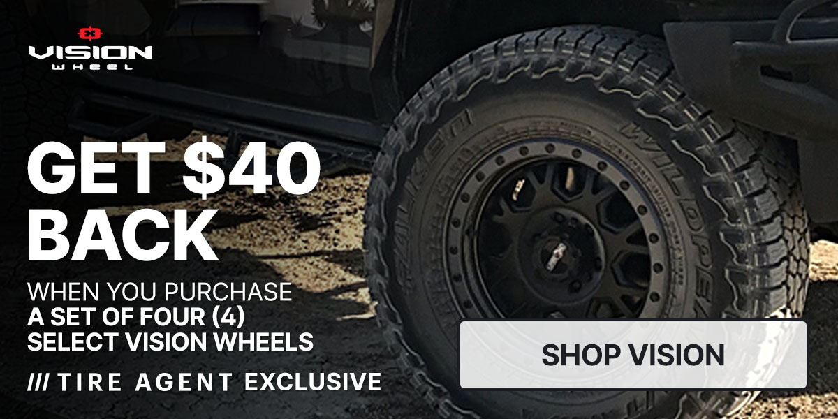 Get $40 back when you purchase a set of four (4) select Vision wheels