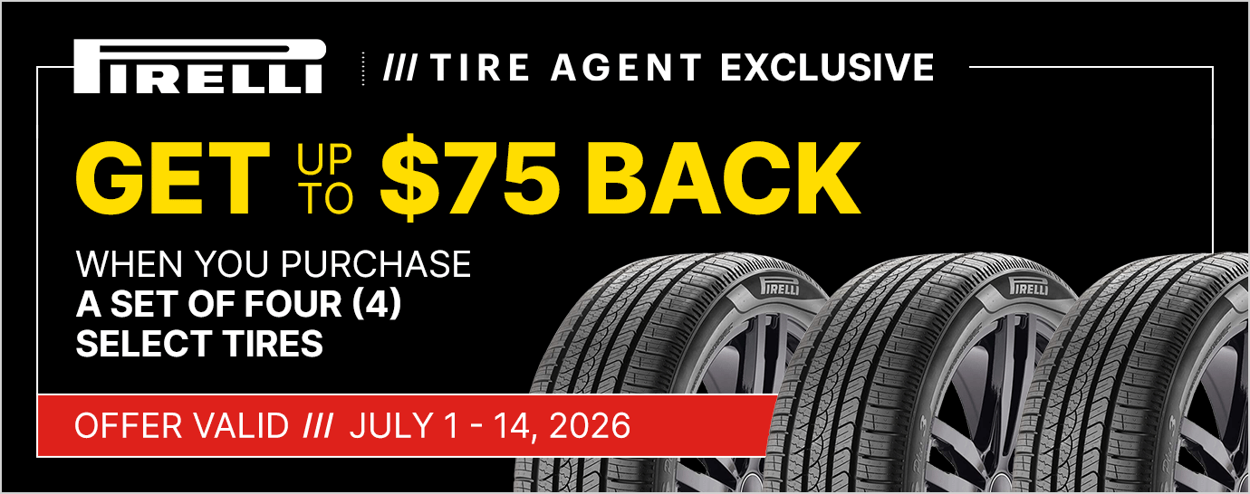 Get up to $75 back when you purchase a set of four (4) select Pirelli tires