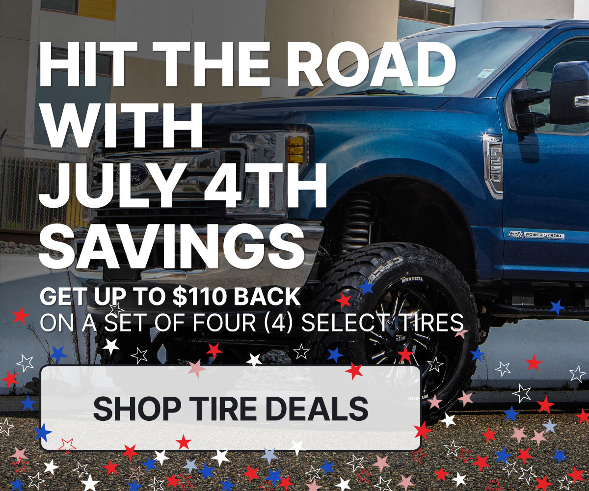 Check out this week's tire deals! Get up to $110 back on select tires.