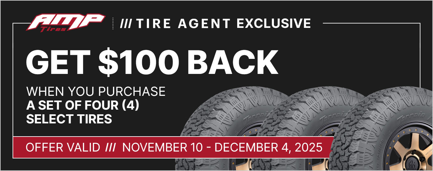 Get $100 back when you purchase a set of four (4) select Uniroyal tires