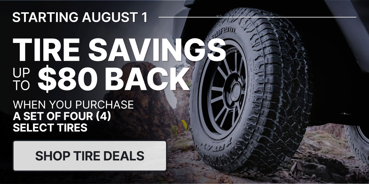 Tire savings up to $80 back