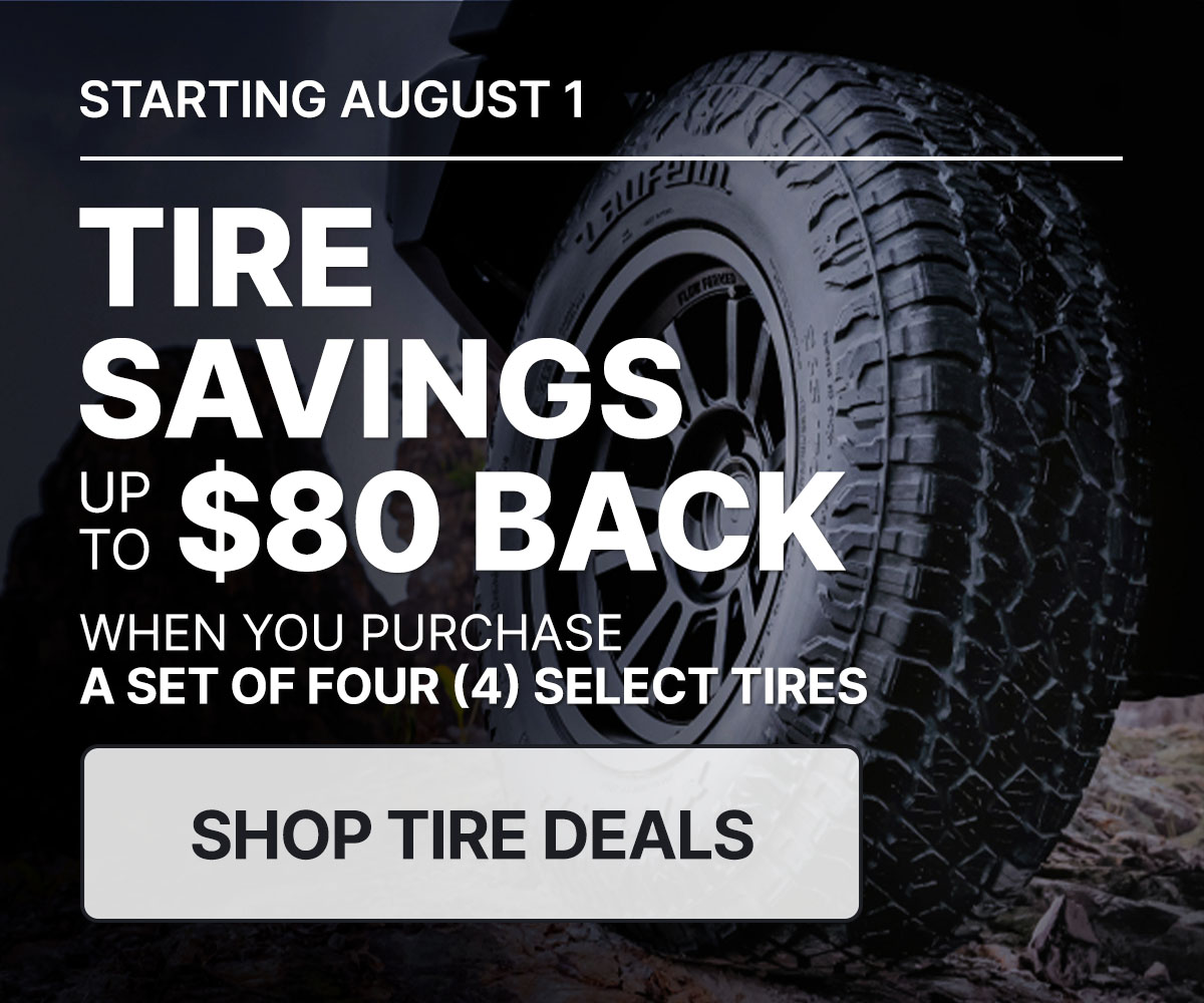 Tire savings up to $80 back