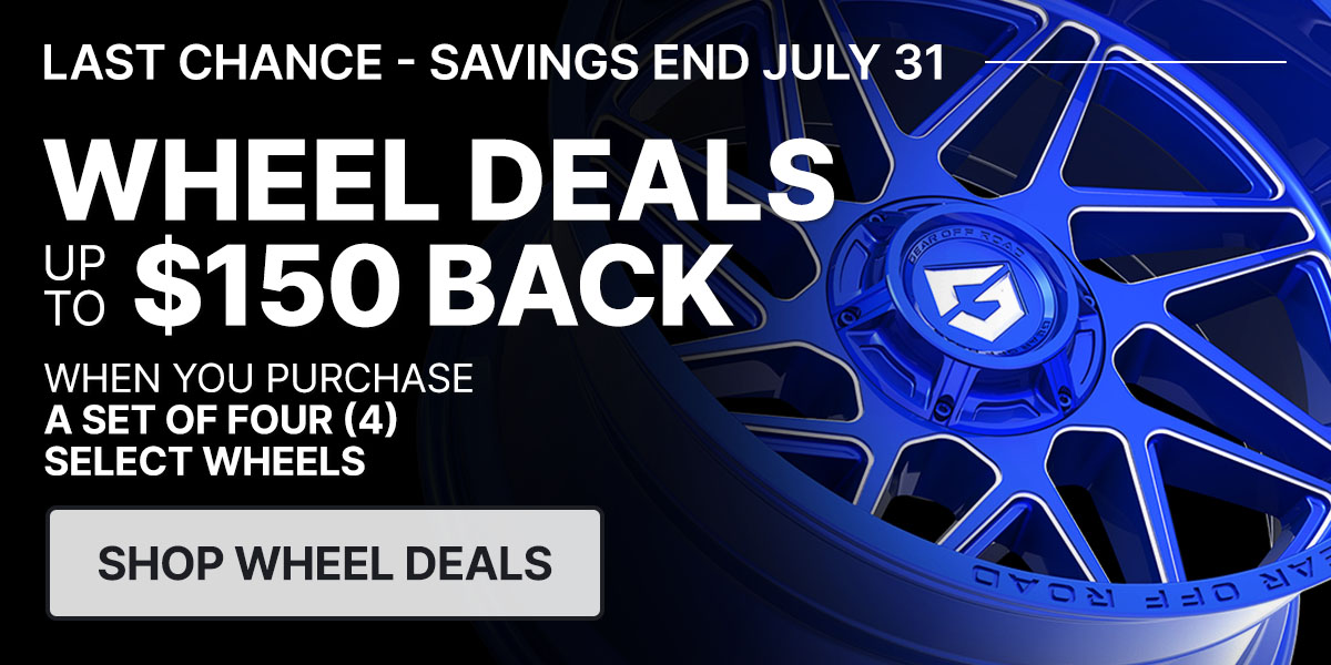 Wheel deals up to $150 back when you purchase a set of four (4) select tires
